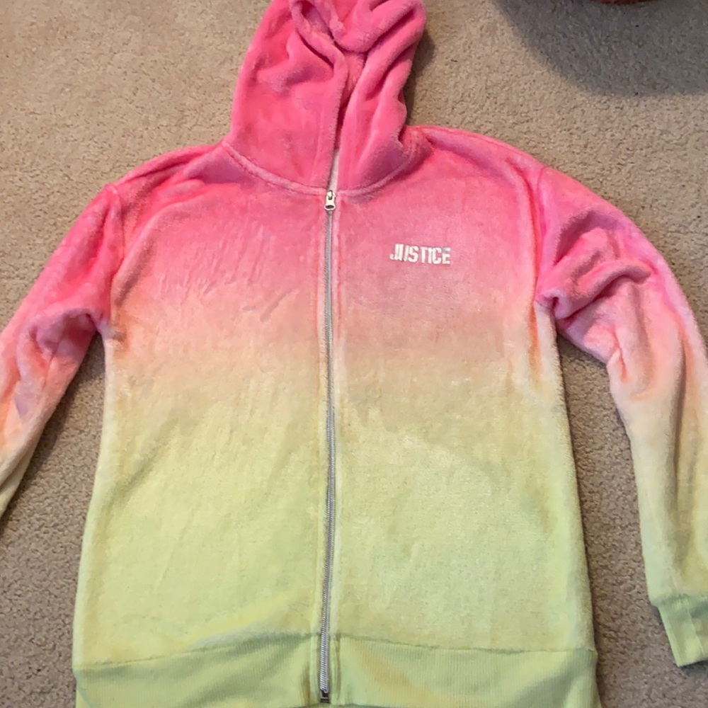 Ombré Pink and Yellow Girls Justice Zip Up